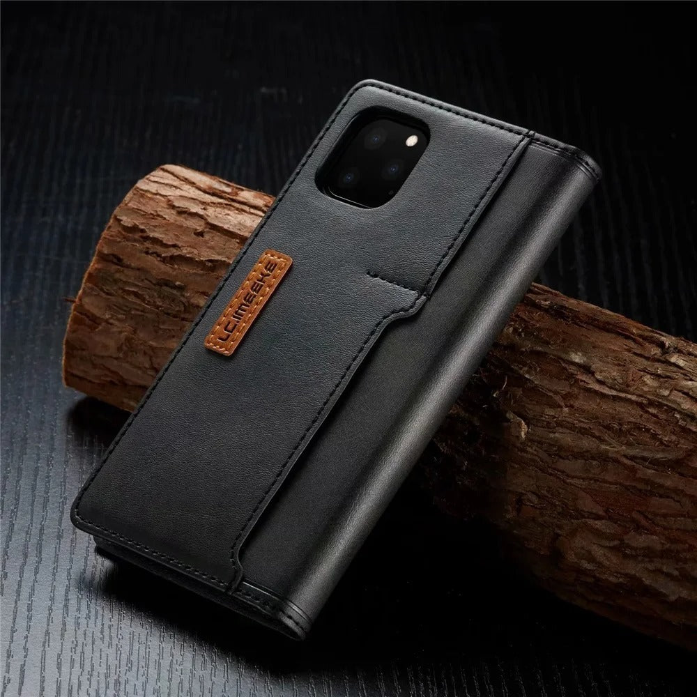 Luxury iPhone Case — PU Leather Flip Cover with Card & SIM Slots, Slim Folio Design, Magnetic Closure, Lightweight Stylish Full-Body Protection