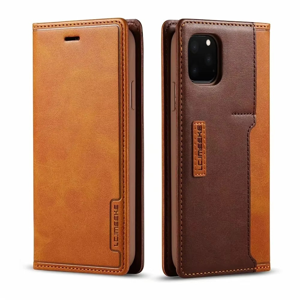 Luxury iPhone Case — PU Leather Flip Cover with Card & SIM Slots, Slim Folio Design, Magnetic Closure, Lightweight Stylish Full-Body Protection