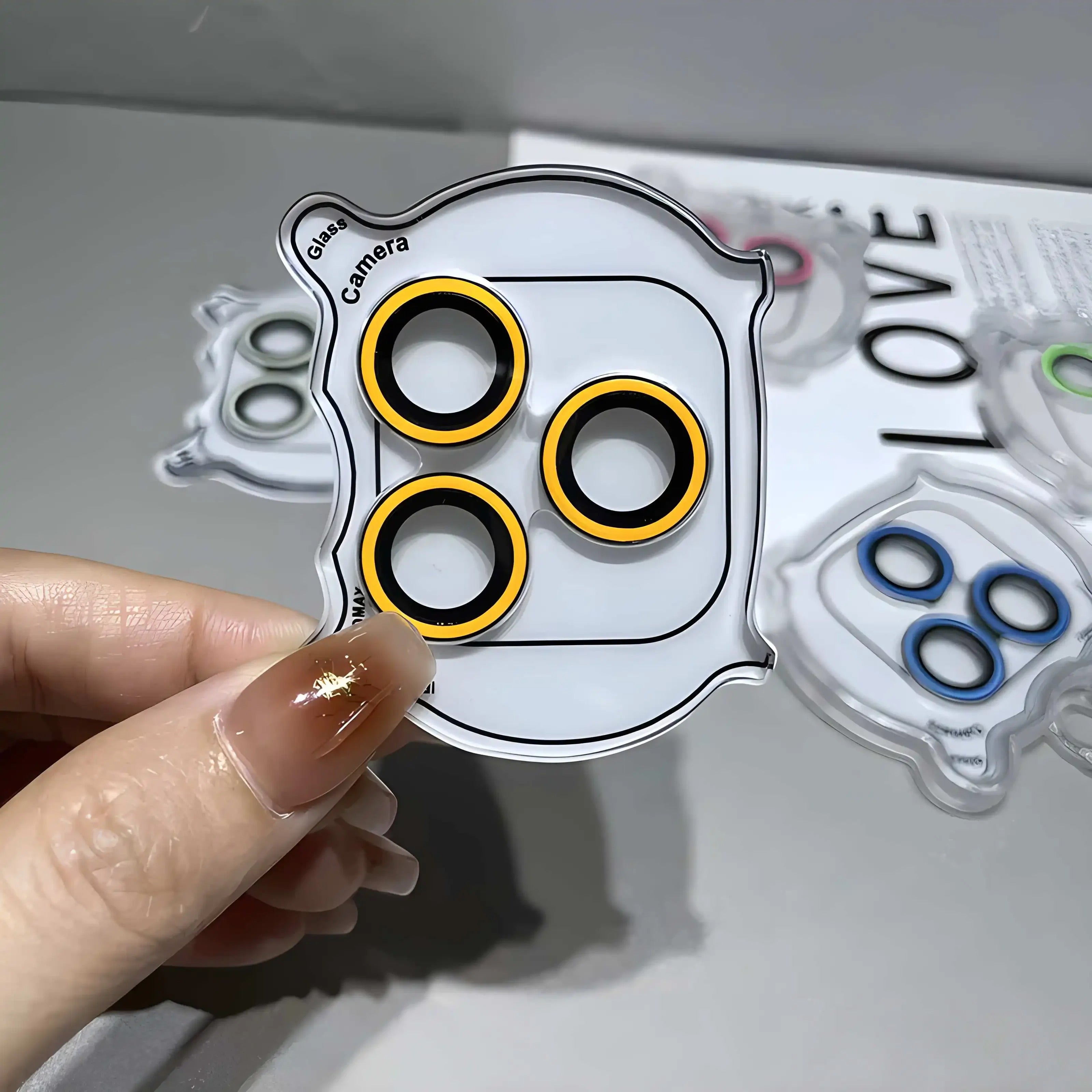 Luxury iPhone Luminous Ceramic Camera Lens Protector, Glowing Lens Ring Glass Cap with Full Coverage, Scratch Resistance & Decorative Protection