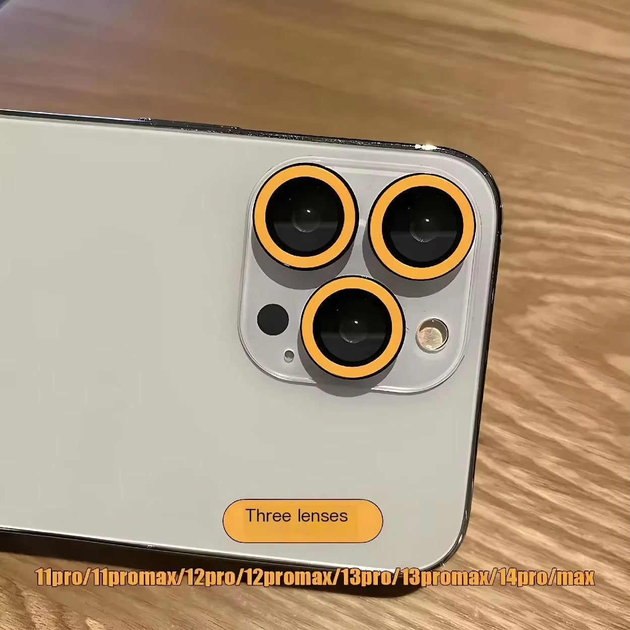 Luxury iPhone Luminous Ceramic Camera Lens Protector, Glowing Lens Ring Glass Cap with Full Coverage, Scratch Resistance & Decorative Protection