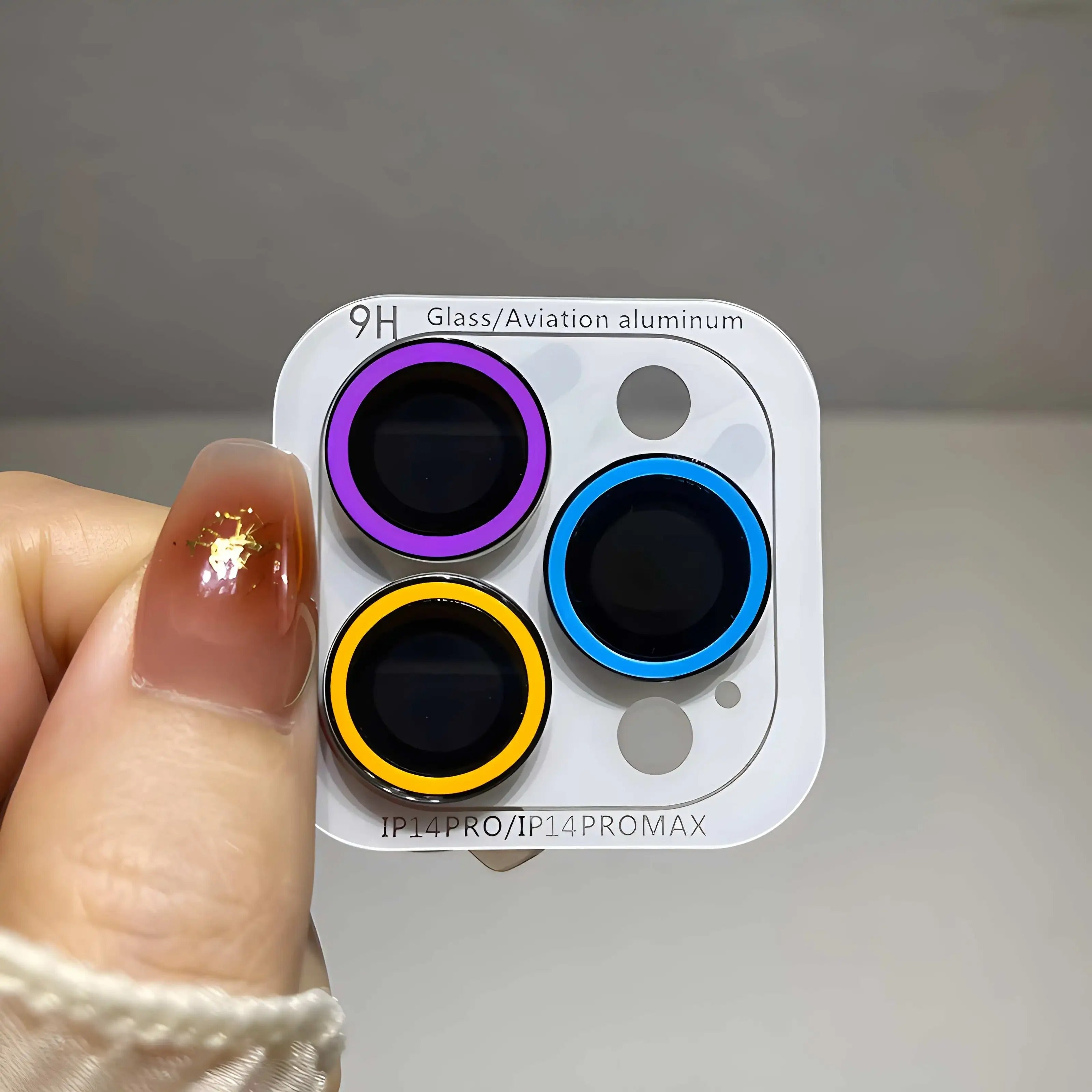 Luxury iPhone Luminous Ceramic Camera Lens Protector, Glowing Lens Ring Glass Cap with Full Coverage, Scratch Resistance & Decorative Protection