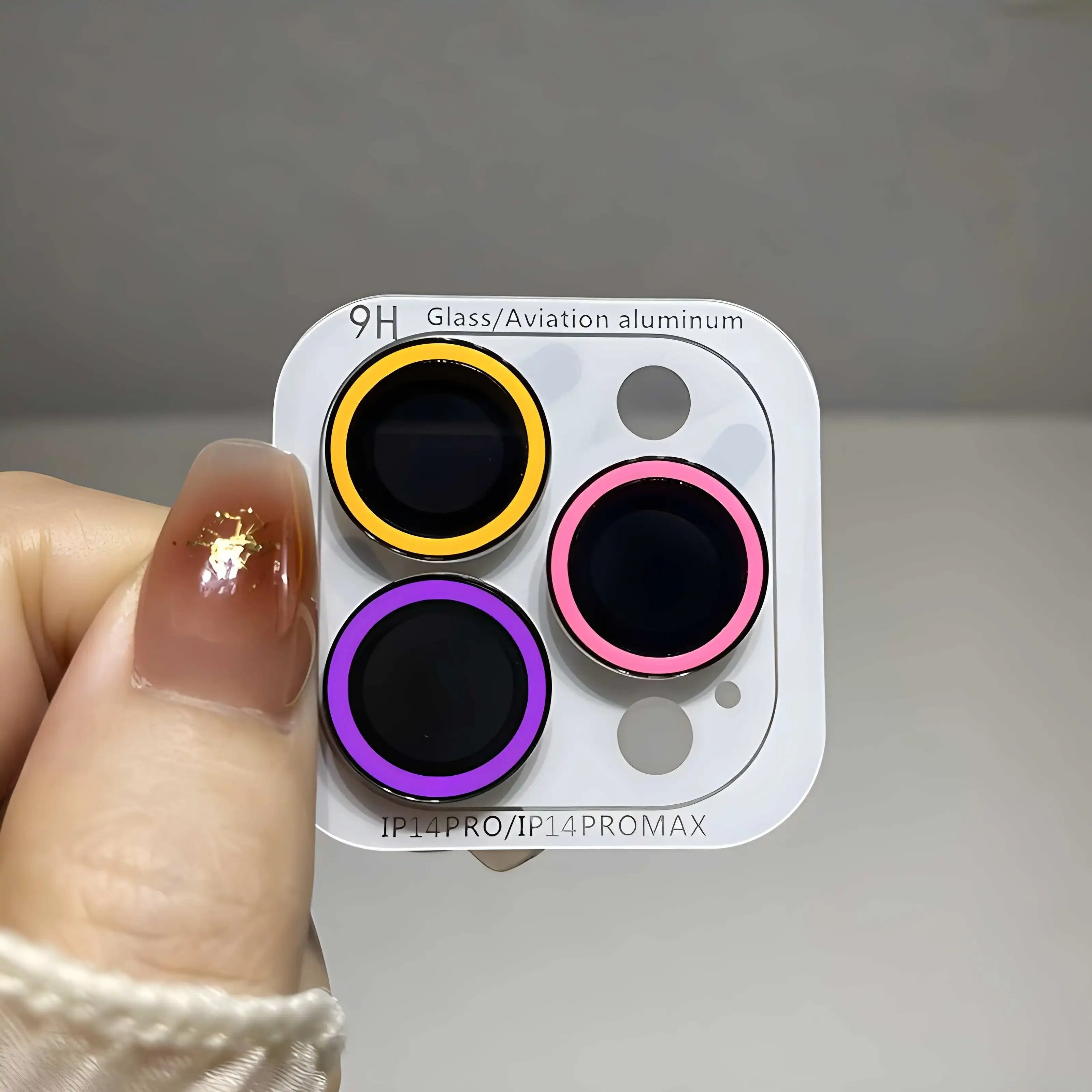 Luxury iPhone Luminous Ceramic Camera Lens Protector, Glowing Lens Ring Glass Cap with Full Coverage, Scratch Resistance & Decorative Protection