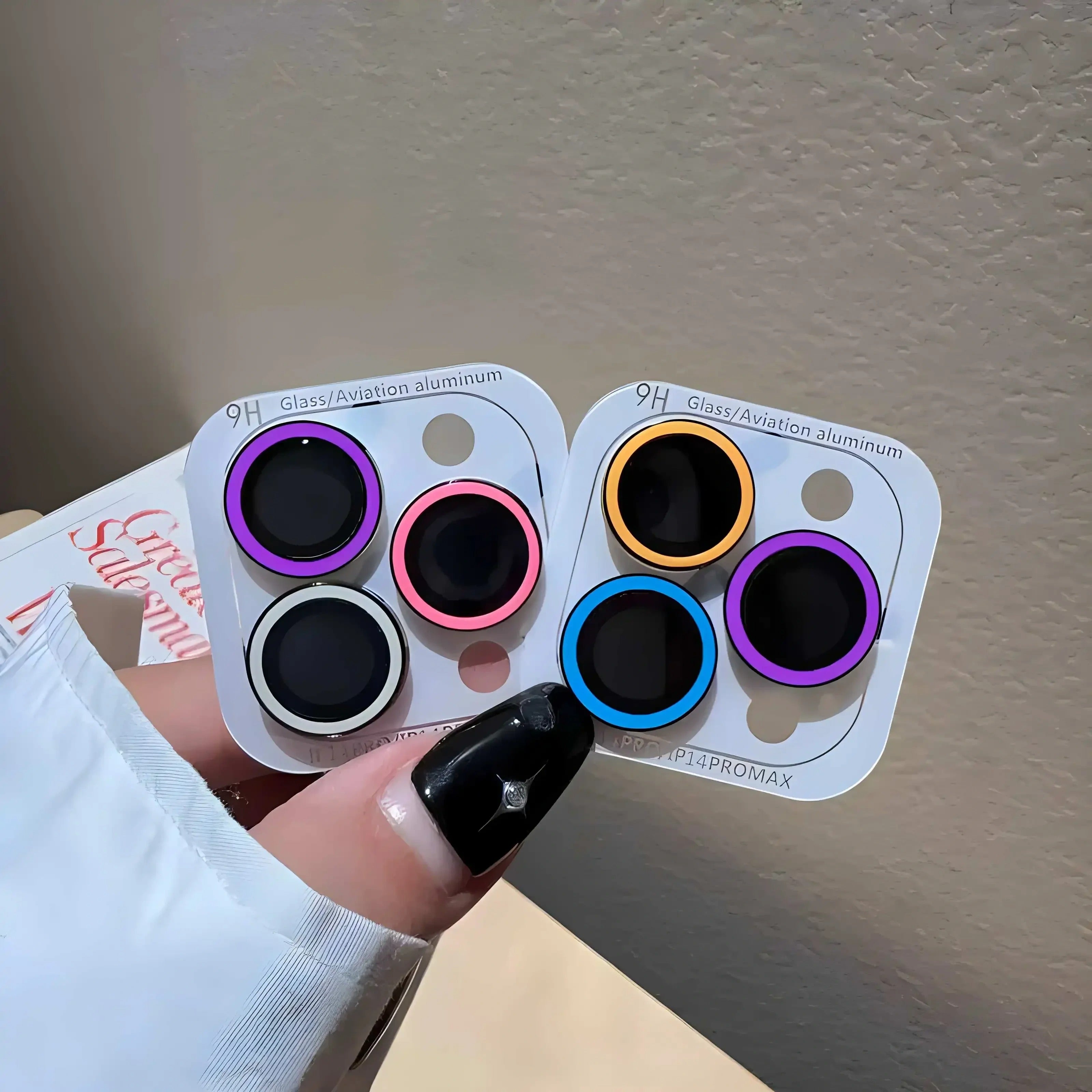 Luxury iPhone Luminous Ceramic Camera Lens Protector, Glowing Lens Ring Glass Cap with Full Coverage, Scratch Resistance & Decorative Protection