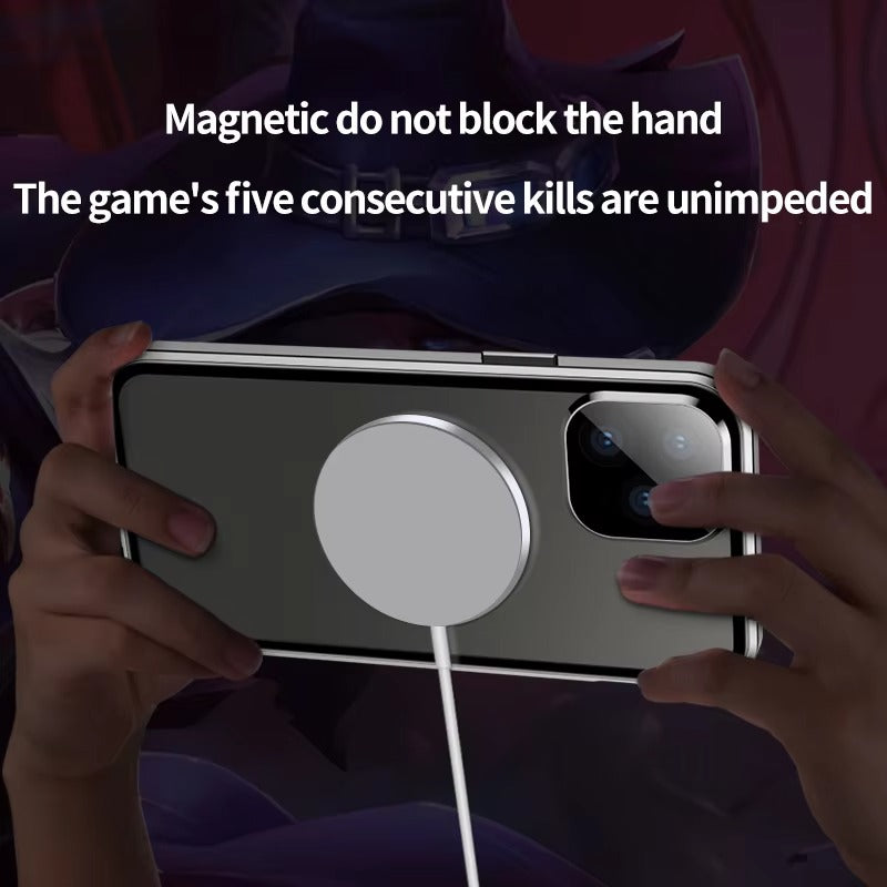 Luxury iPhone Case — MagSafe Double-Sided Glass Cover with 360° HD Transparent Full-Body Protection, Magnetic Metal Alloy Frame and Shockproof Anti-Fingerprint Design