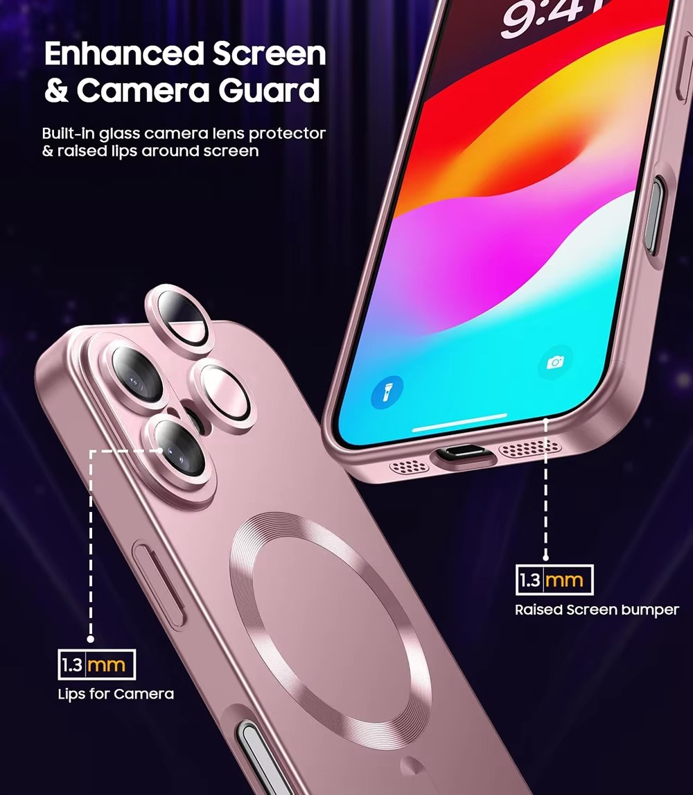Luxury iPhone MagSafe Case — Magnetic Wireless Charging Full Coverage Silicone Cover, Camera Protection, Slim Shockproof Anti-Fingerprint Matte Design