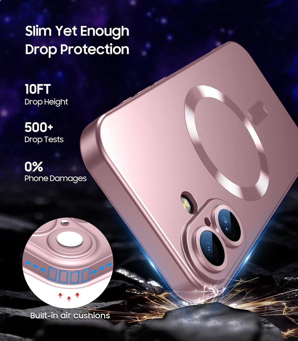 Luxury iPhone MagSafe Case — Magnetic Wireless Charging Full Coverage Silicone Cover, Camera Protection, Slim Shockproof Anti-Fingerprint Matte Design