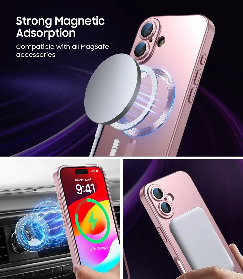 Luxury iPhone MagSafe Case — Magnetic Wireless Charging Full Coverage Silicone Cover, Camera Protection, Slim Shockproof Anti-Fingerprint Matte Design