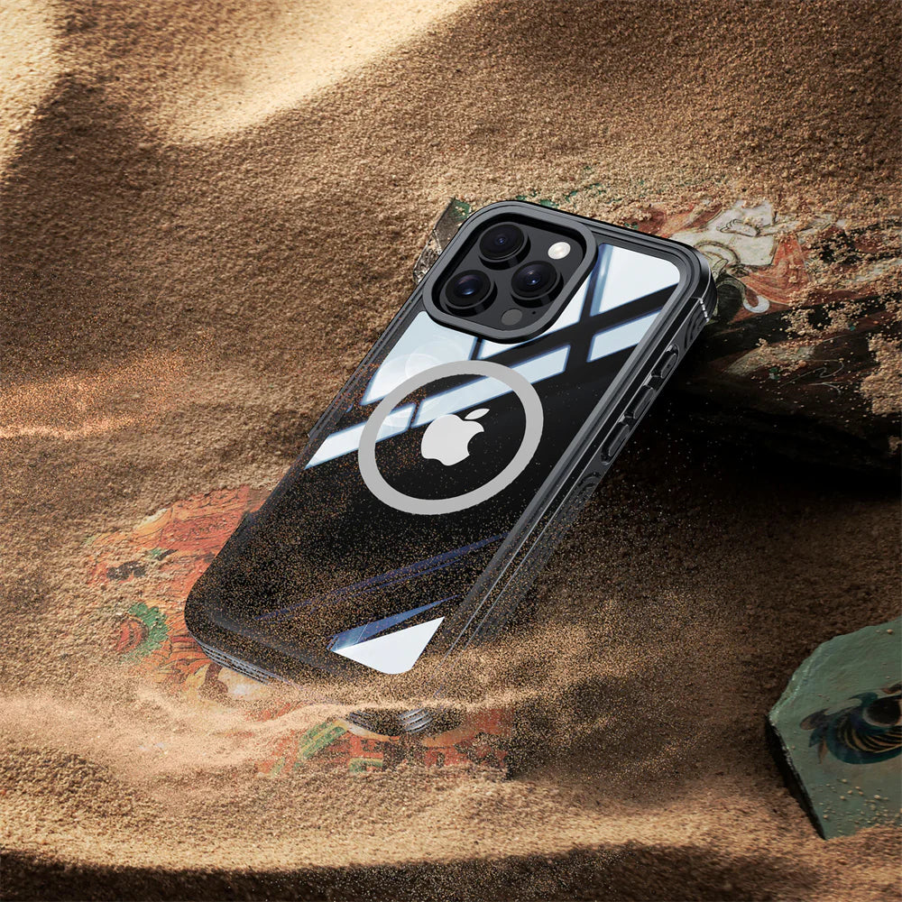 Luxury iPhone Case — Magnetic Double-Sided Tempered Glass Cover, MagSafe Compatible Full-Coverage Design with Dual-Layer Shockproof Protection and Anti-Fingerprint Transparency
