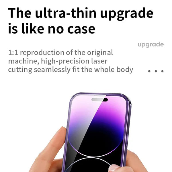 Luxury iPhone Case — Magnetic Metal Cover with Large Window Lens Protection, Aluminum Frame, Tempered Glass Screen Shield and Shockproof Slim Scratch-Resistant Design