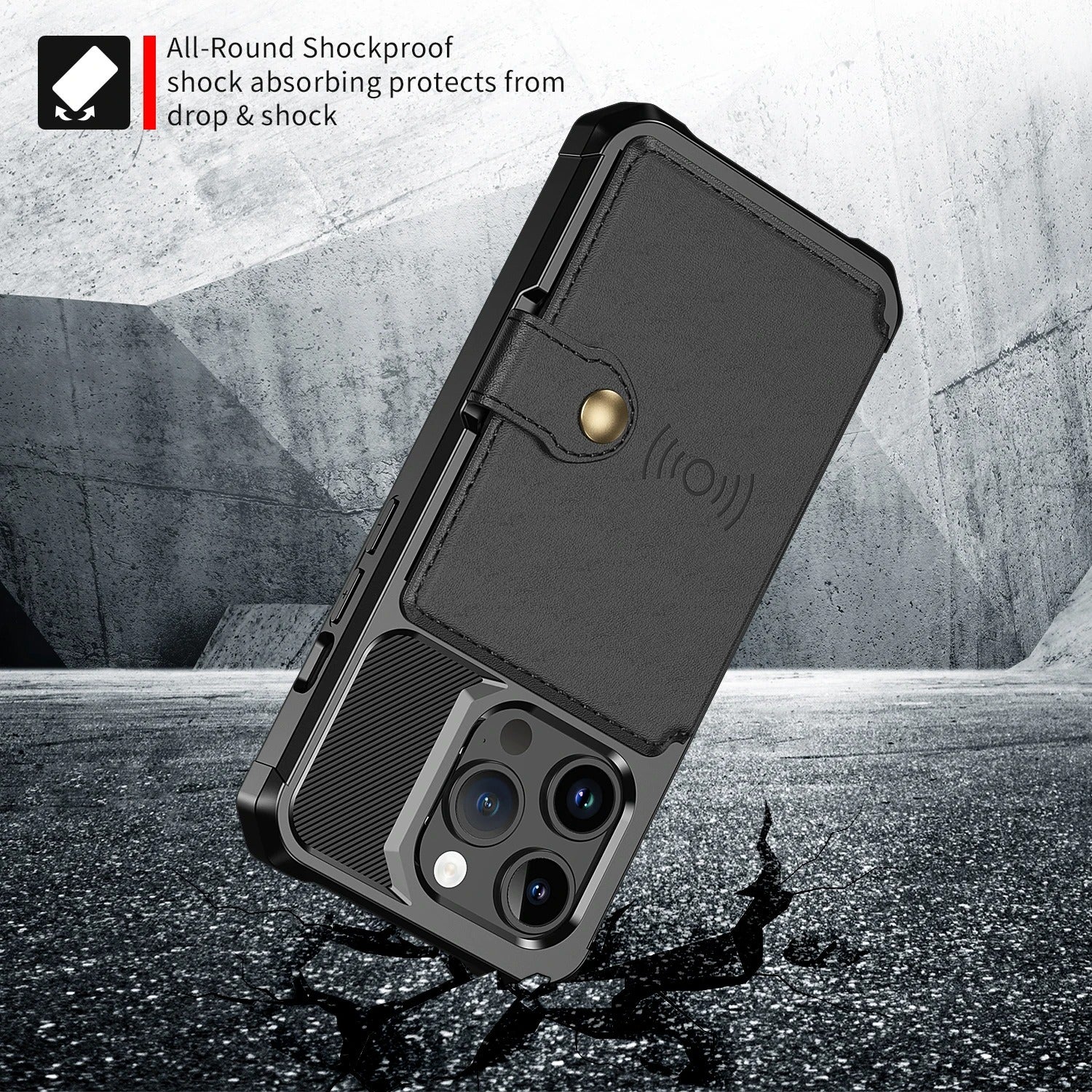 Luxury iPhone Case — Magnetic Leather Wallet Cover with Card Slot Holder, Flip Stand Design, Shockproof Anti-Drop Protection and Slim Dustproof Anti-Fingerprint Finish