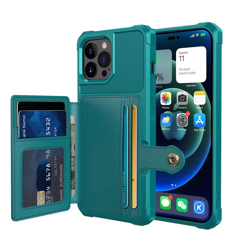 Luxury iPhone Case — Magnetic Leather Wallet Cover with Card Slot Holder, Flip Stand Design, Shockproof Anti-Drop Protection and Slim Dustproof Anti-Fingerprint Finish