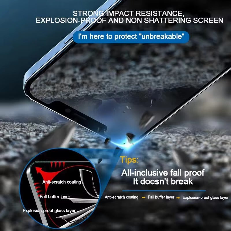 Luxury iPhone Matte Ceramic Privacy Screen Protector – Anti-Spy Protective Film with Anti-Fingerprint Surface, Scratch Resistance & Shatter-Reducing Display Coverage