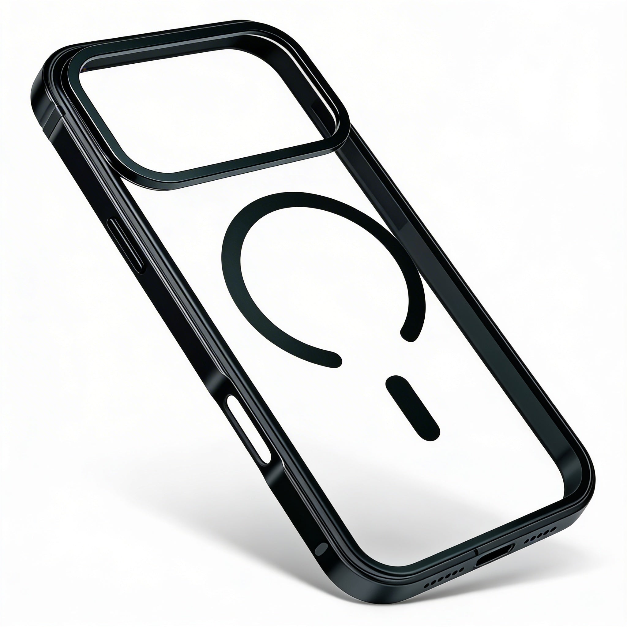 Metal Frame Case – Transparent Back Design Compatible with iPhone 17 Pro Max