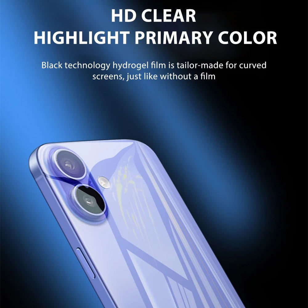 Minimalist iPhone Back Hydrogel Film Protector – Soft Clear Protective Layer with Scratch Resistance, Impact Absorption & Smooth Finish for Rear Surface Protection