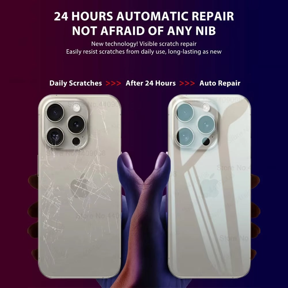 Minimalist iPhone Back Hydrogel Film Protector – Soft Clear Protective Layer with Scratch Resistance, Impact Absorption & Smooth Finish for Rear Surface Protection