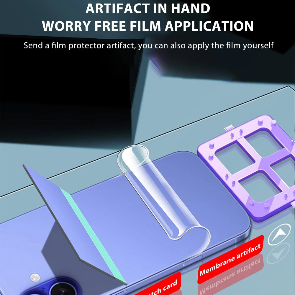 Minimalist iPhone Back Hydrogel Film Protector – Soft Clear Protective Layer with Scratch Resistance, Impact Absorption & Smooth Finish for Rear Surface Protection