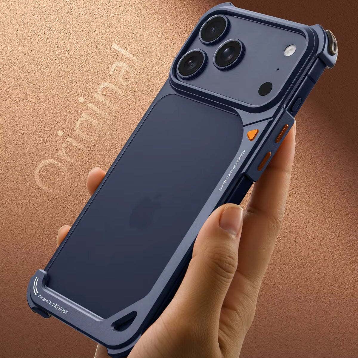 Minimalist iPhone Case — Aluminum Frame with Lens Holder, MagSafe Wireless-Charging Support, Slim Drop-Protection Metal Design