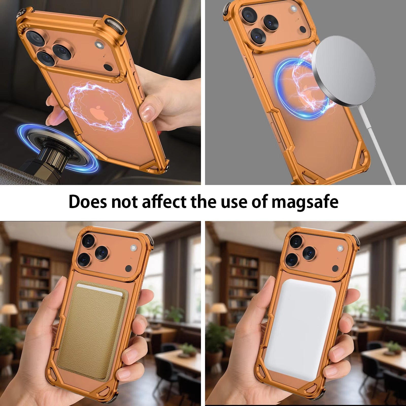 Minimalist iPhone Case — Ultra-Thin Aluminum Alloy Cover with Shockproof Protection and Wireless-Charging Support