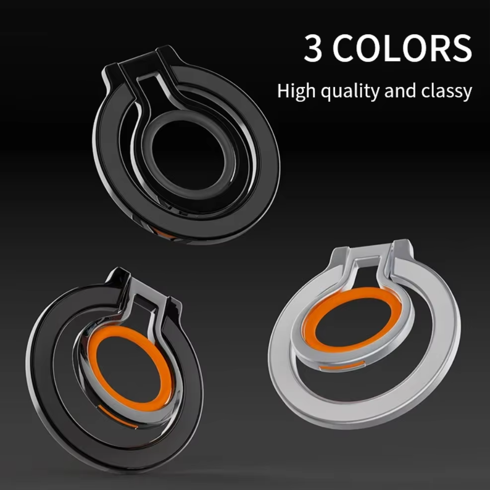 Minimalist iPhone Magnetic Finger Ring Holder, Slim MagSafe Phone Grip Stand with Secure Hold & Smooth Rotation