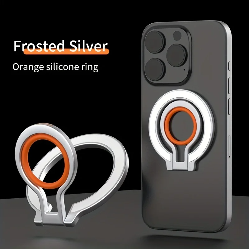 Minimalist iPhone Magnetic Finger Ring Holder, Slim MagSafe Phone Grip Stand with Secure Hold & Smooth Rotation
