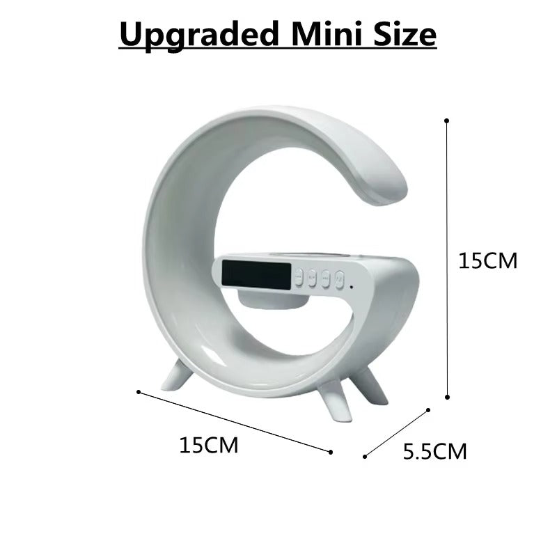 Premium 15W Multifunction Wireless Charger Pad with Speaker, RGB Night Light, Fast Charging Stand, USB-C Input & Charging Indicator for Smartphones