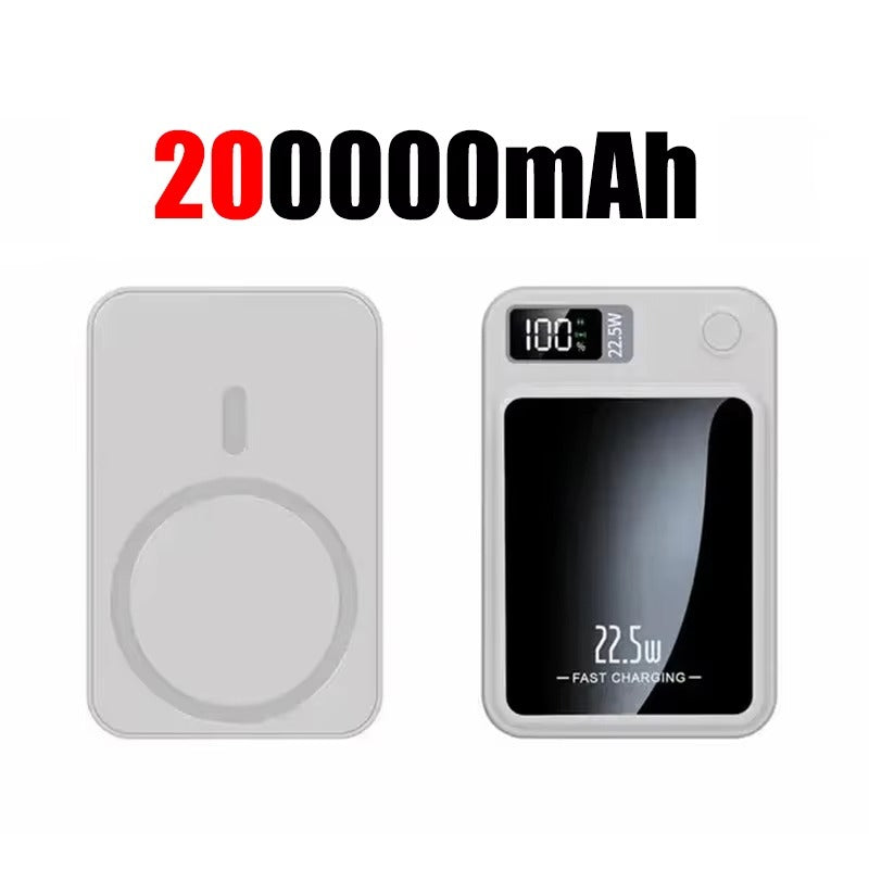 Premium 200000mAh Power Bank Magnetic Wireless Fast Charging 22.5W, Large Capacity Portable External Battery for iPhone Samsung Xiaomi
