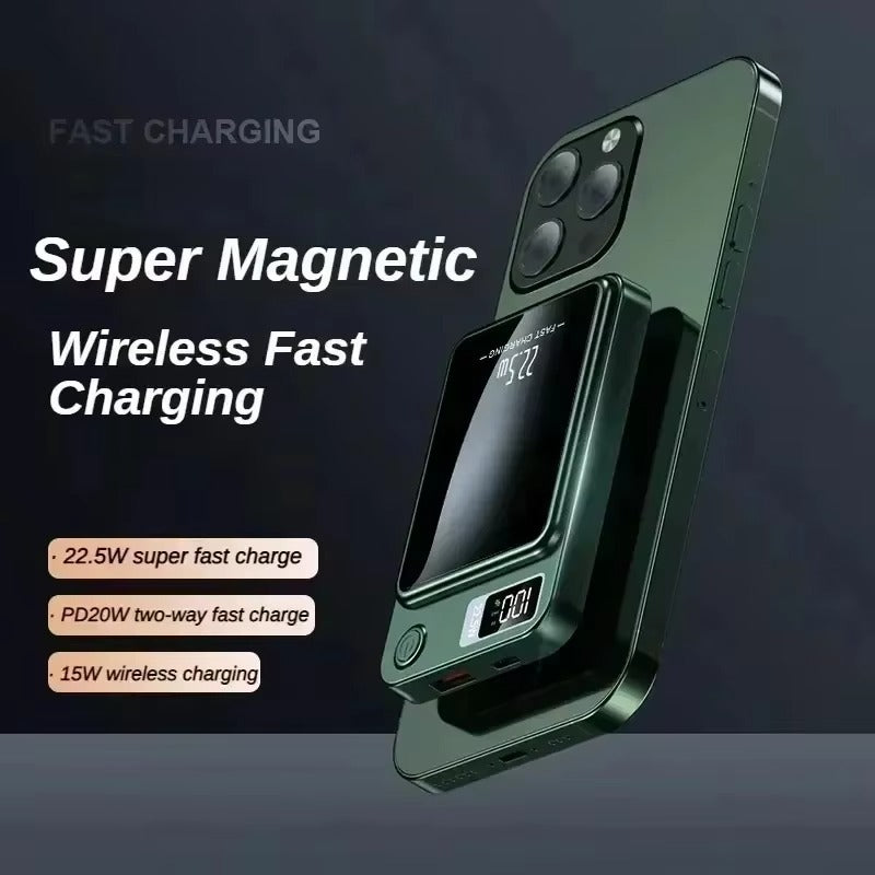 Premium 200000mAh Power Bank Magnetic Wireless Fast Charging 22.5W, Large Capacity Portable External Battery for iPhone Samsung Xiaomi