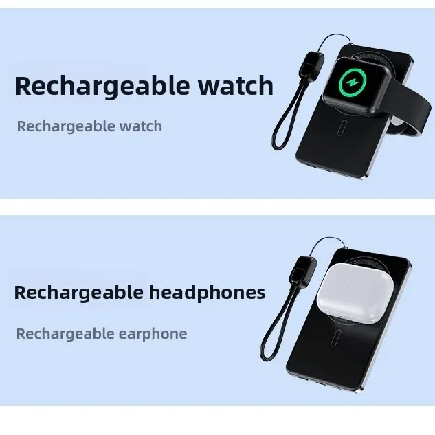 Premium 3-in-1 Magnetic Wireless Power Bank with Metal Stand, Fast Charging, Digital Display, Built-In Cables, Ultra-Thin Portable Battery Pack