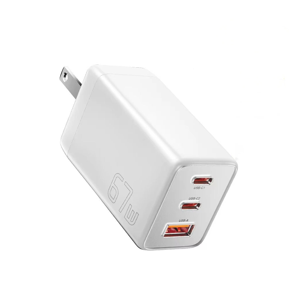 Premium 67W GaN Fast Charging Wall Charger with USB-C & USB Ports, PD Quick Charge Technology, Portable Travel Charger for Multiple Devices