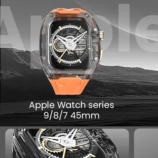 Premium Apple Watch Clear Strap & Protective Case Mod Kit with Transparent Upgrade Design