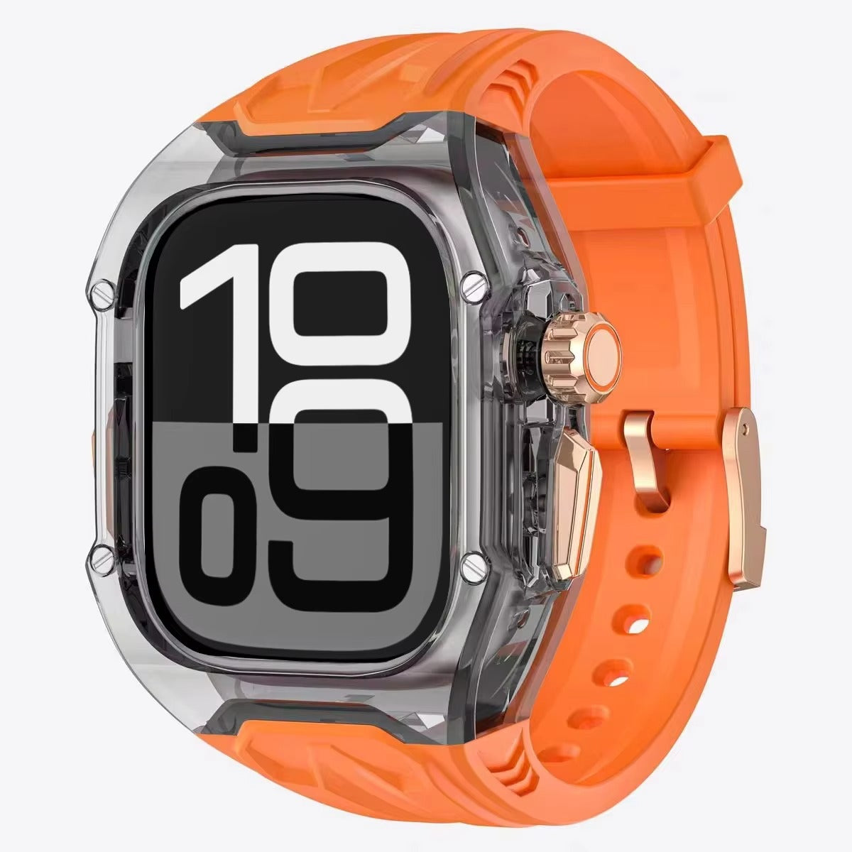 Premium Apple Watch Clear Strap & Protective Case Mod Kit with Transparent Upgrade Design