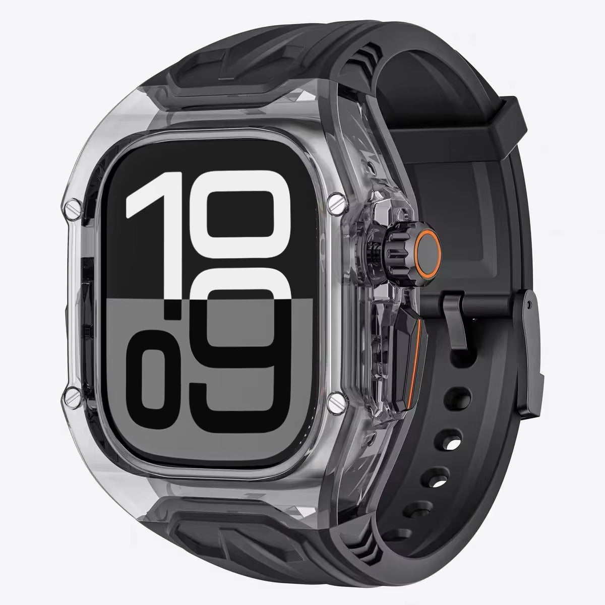 Premium Apple Watch Clear Strap & Protective Case Mod Kit with Transparent Upgrade Design