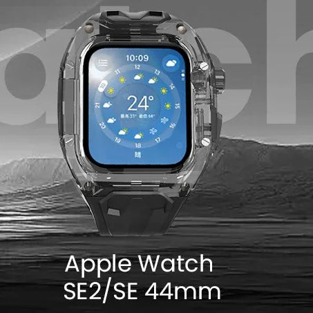 Premium Apple Watch Clear Strap & Protective Case Mod Kit with Transparent Upgrade Design