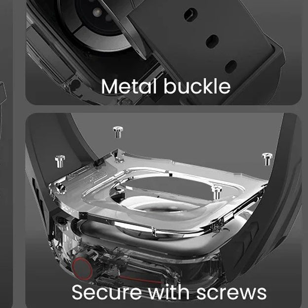 Premium Apple Watch Clear Strap & Protective Case Mod Kit with Transparent Upgrade Design