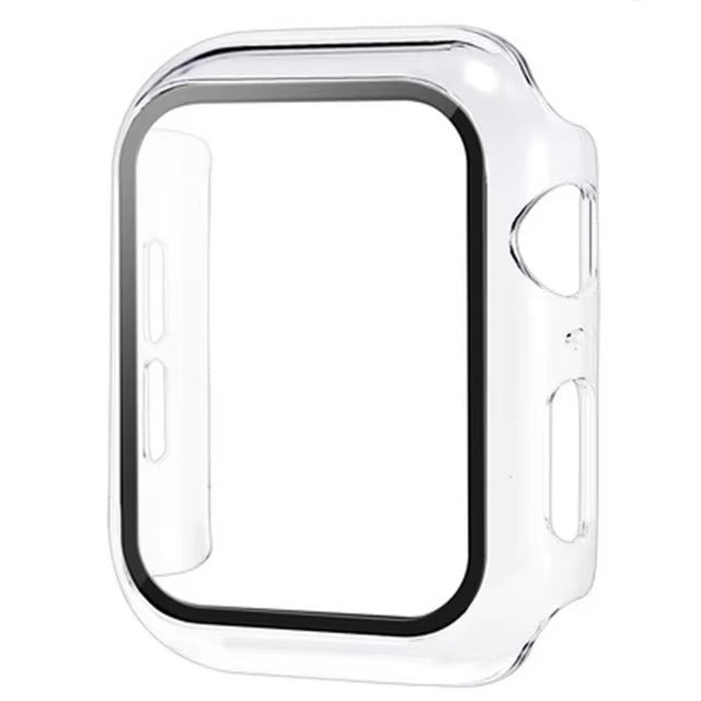 Premium Apple Watch Glass Case & Screen Protector Cover, Full Protection Housing for Series Watches 38mm–45mm
