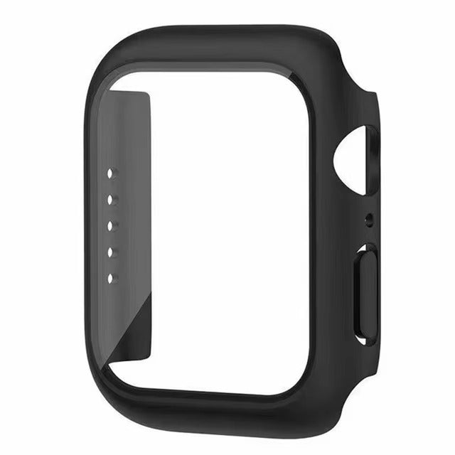 Premium Apple Watch Glass Case & Screen Protector Cover, Full Protection Housing for Series Watches 38mm–45mm