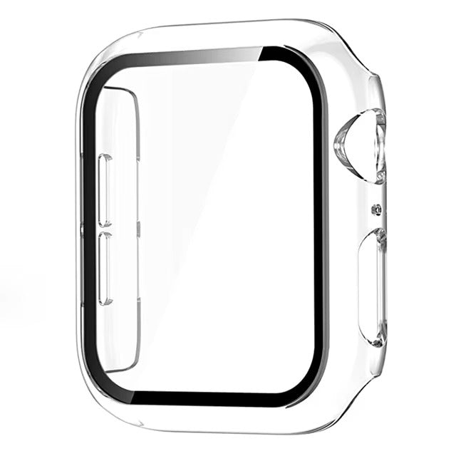 Premium Apple Watch Glass Case & Screen Protector Cover, Full Protection Housing for Series Watches 38mm–45mm