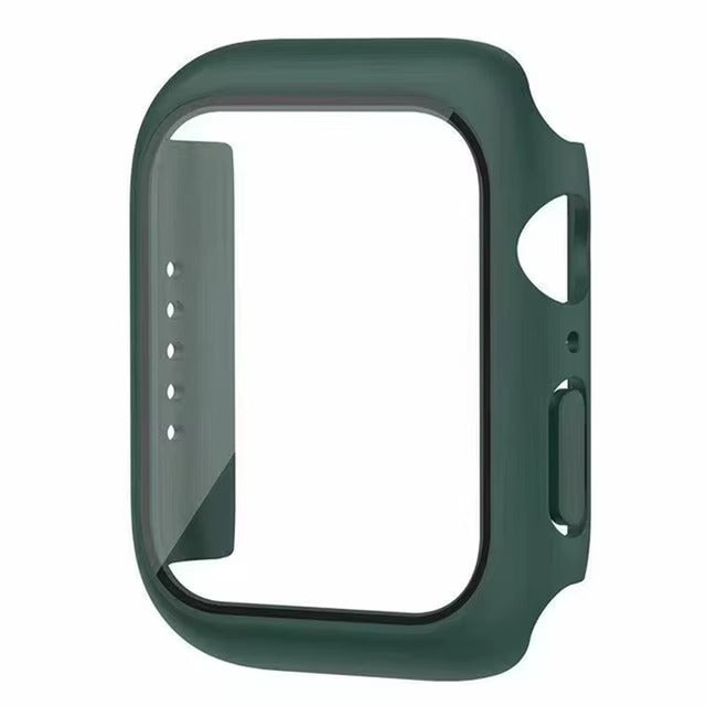 Premium Apple Watch Glass Case & Screen Protector Cover, Full Protection Housing for Series Watches 38mm–45mm