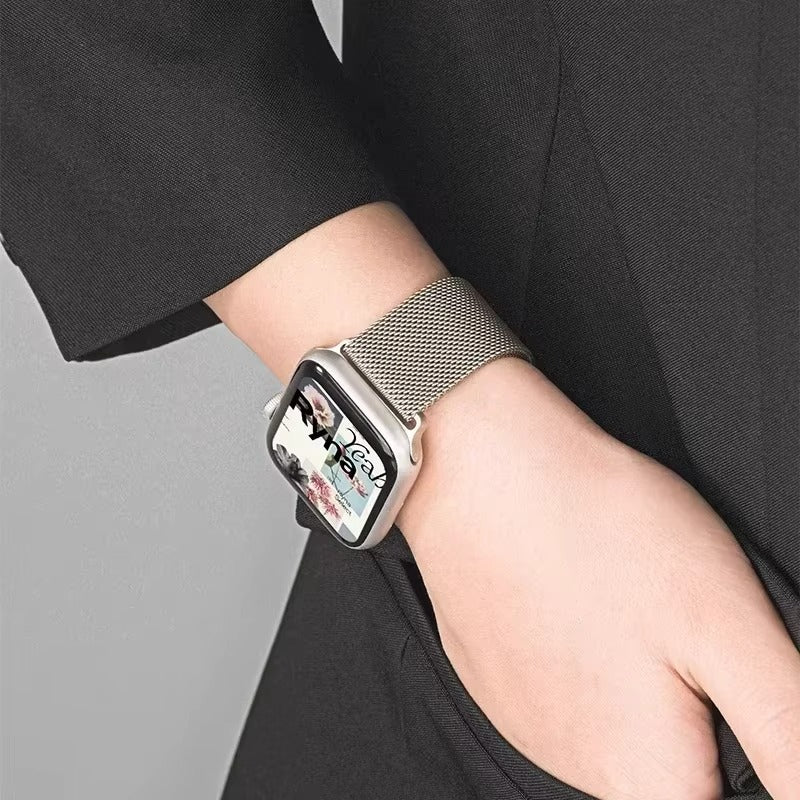 Premium Apple Watch Milanese Loop Band, Stainless Steel Mesh Strap for Ultra & Series Models 38mm–49mm