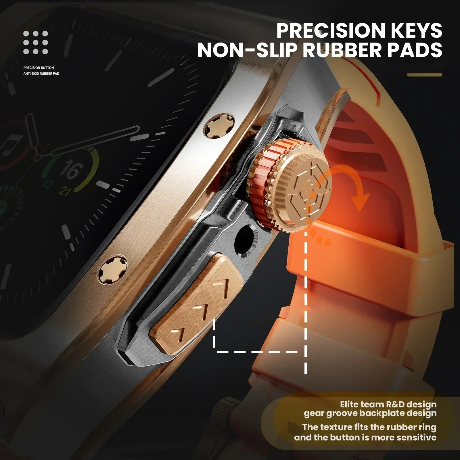 Premium Apple Watch Mod Kit with Stainless Steel Case & Sport Band, Upgrade Protection Set for Ultra & Series Models