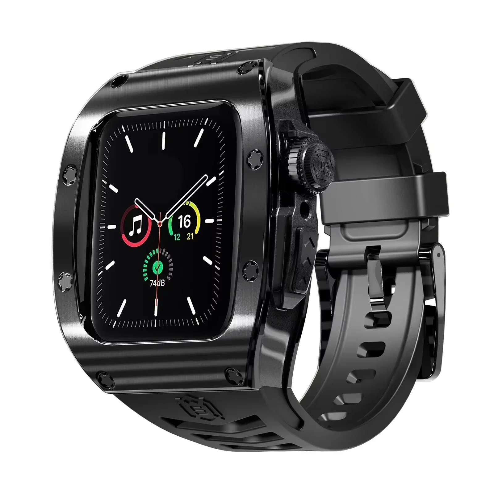 Premium Apple Watch Mod Kit with Stainless Steel Case & Sport Band, Upgrade Protection Set for Ultra & Series Models