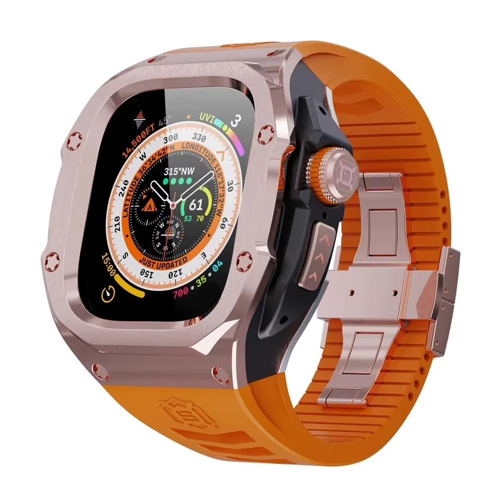 Premium Apple Watch Mod Kit with Stainless Steel Case & Sport Band, Upgrade Protection Set for Ultra & Series Models