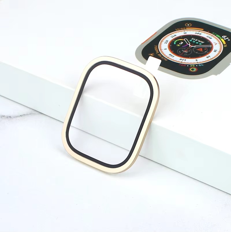 Premium Apple Watch Ultra 49mm Metal Bumper Case with Tempered Glass Screen Protector, Aluminum Alloy Full Protection Cover