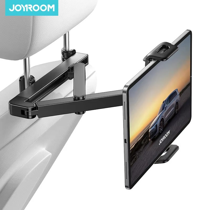 Premium Backseat Tablet & Phone Holder with Adjustable Headrest Installation, Stretchable Hands-Free Car Mount for Passengers