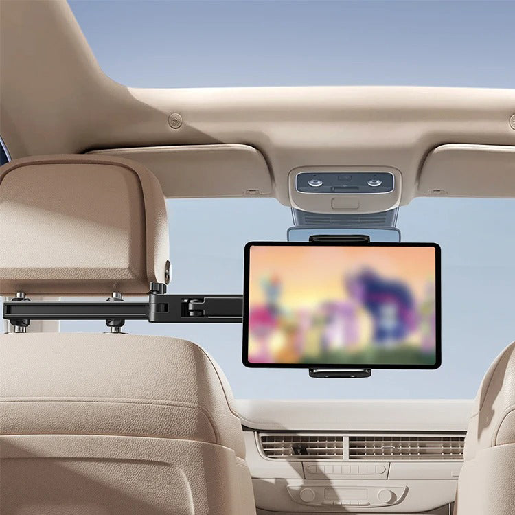 Premium Backseat Tablet & Phone Holder with Adjustable Headrest Installation, Stretchable Hands-Free Car Mount for Passengers