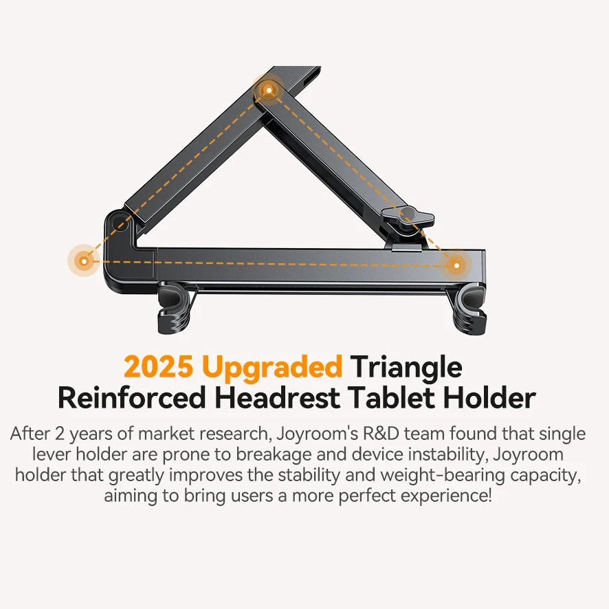 Premium Backseat Tablet & Phone Holder with Adjustable Headrest Installation, Stretchable Hands-Free Car Mount for Passengers