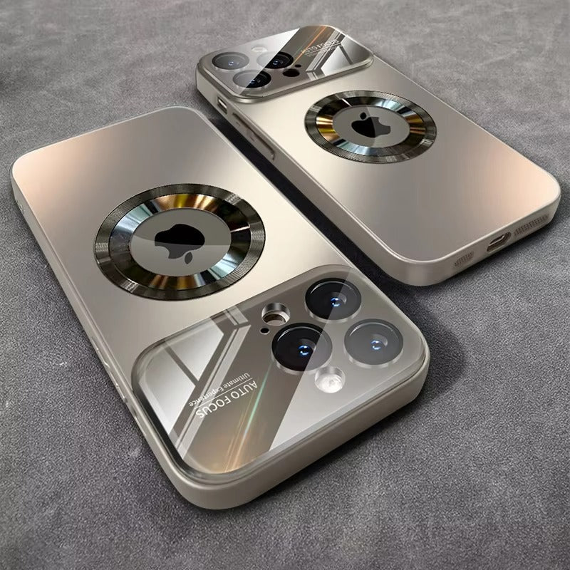 Premium iPhone Case — MagSafe Compatible Shockproof Cover with Glass Camera Lens Protection, Slim Magnetic Anti-Fingerprint Design