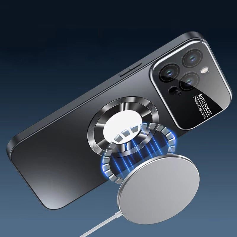 Premium iPhone Case — MagSafe Compatible Shockproof Cover with Glass Camera Lens Protection, Slim Magnetic Anti-Fingerprint Design