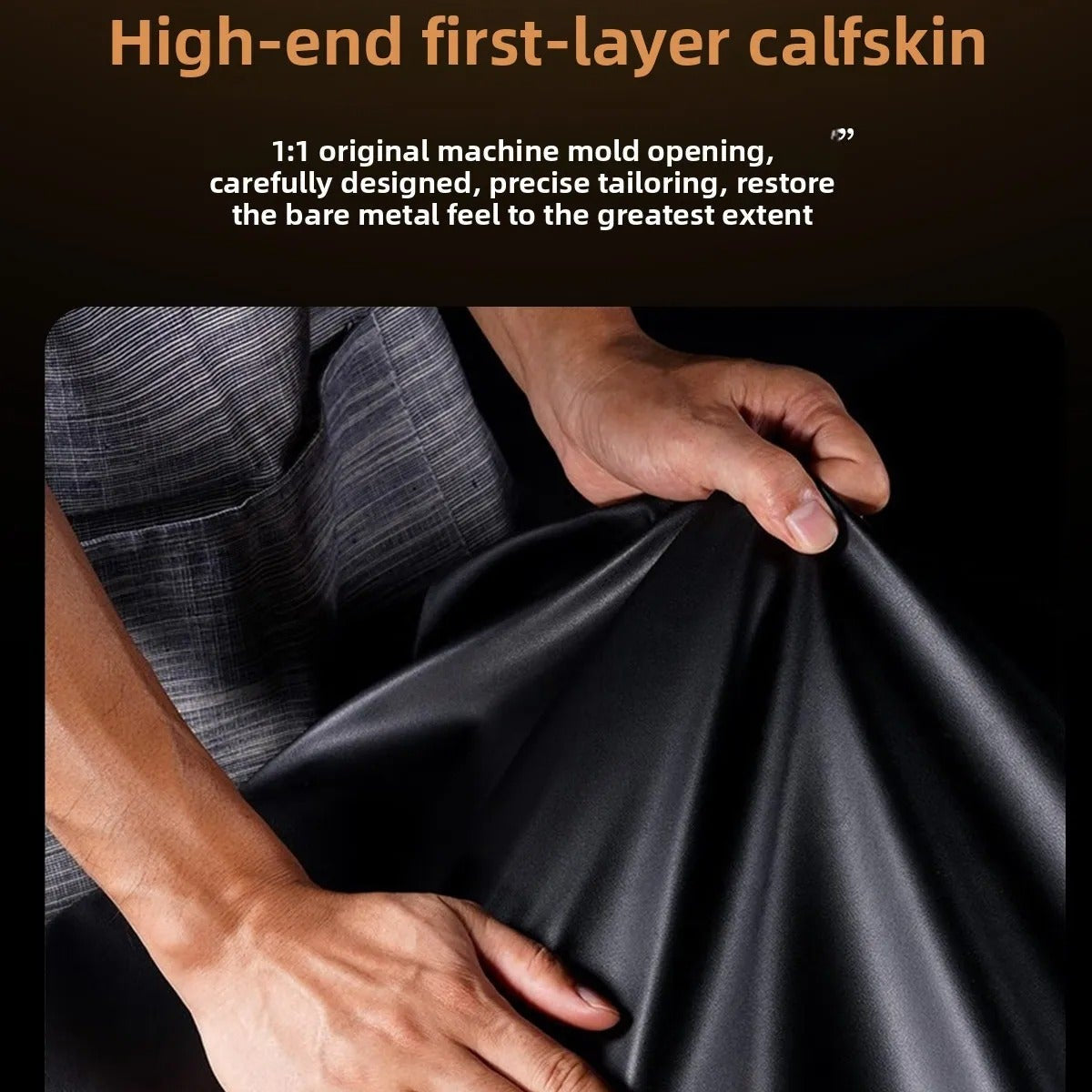 Premium iPhone Case — Magnetic Leather Cowhide Lychee Texture Slim Protective Cover with Anti-Fingerprint Grip