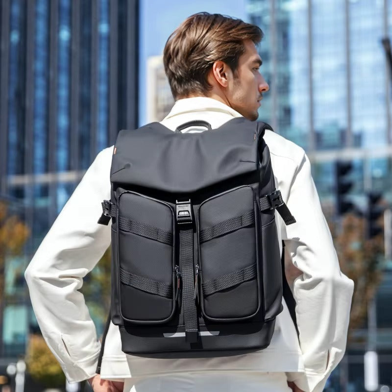Premium Men's Laptop Backpack for Work and Travel, Large Capacity Oxford Commuter Backpack with Computer Compartment and Business Style